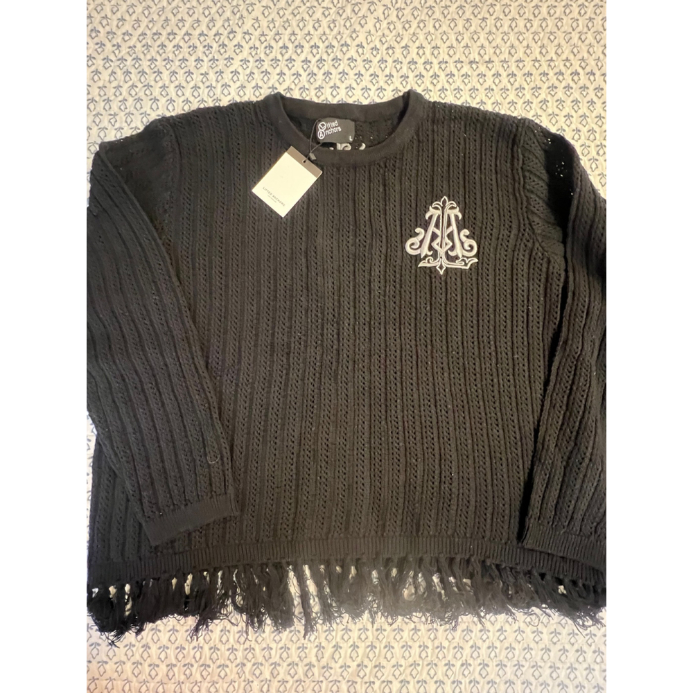 Lifted Anchors Black Sweater Size LG